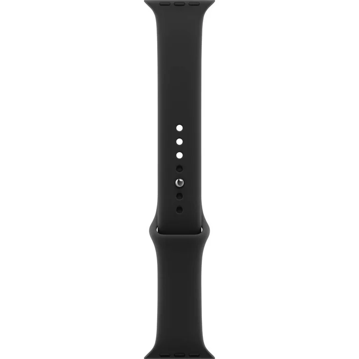Apple Watch Sport Band 40mm S/M Schwarz, Hochleistungs-Gummimaterial mit innovativem Pinverschluss, geeignet für 130-180 mm Handgelenkumfang