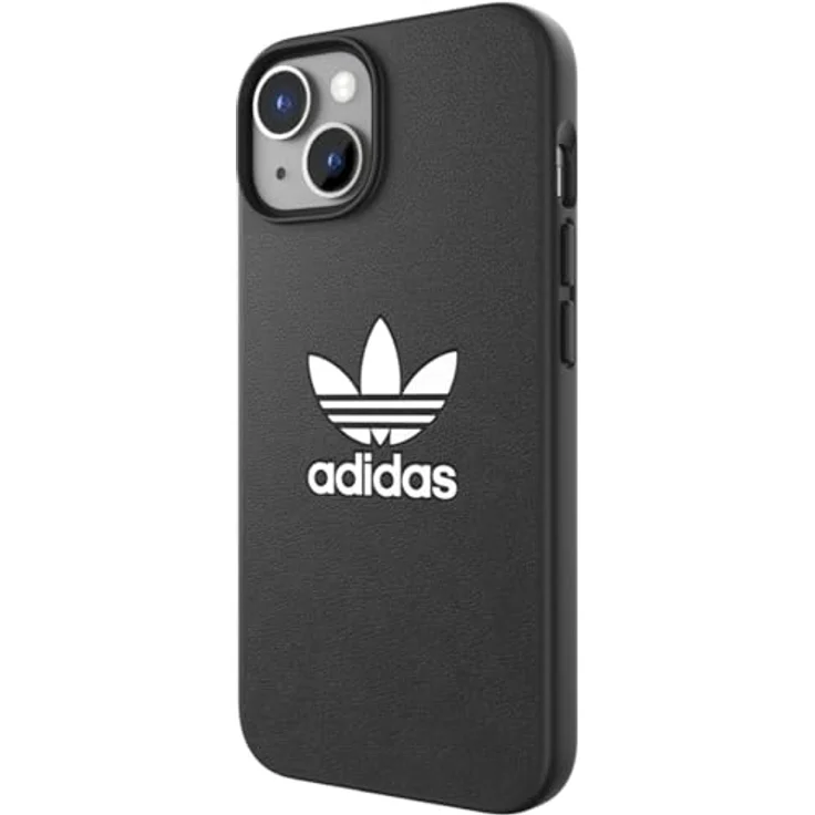 adidas Hülle für iPhone 14 | Stoßfester Fallschutz | Kompatibel mit kabellosem Laden | 6,1 Zoll Schwarz-Weißes Trefoil Design | Schützende Originals Handyhülle – Bild 5