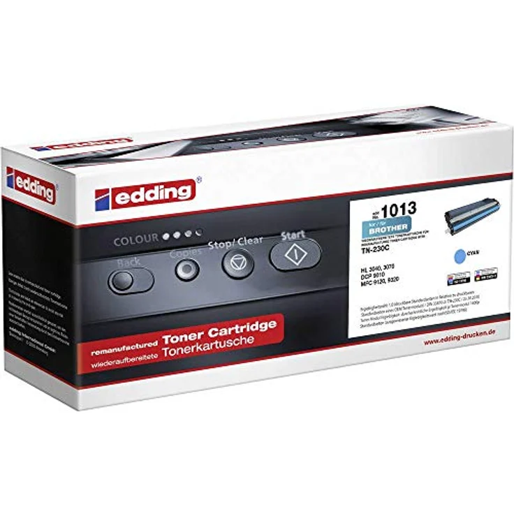 edding Toner EDD-1013, Cyan Toner mit 1400 Seiten Reichweite, ersetzt Brother TN-230C – Bild 1