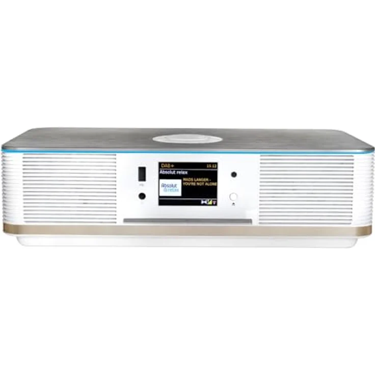 Soundmaster Highline ICD2023WE Internetradio Kompaktanlage CD-Player WLAN LED Ambientebeleuchtung DAB+ Bluetooth USB APP-Steuerung Farbdisplay, Vielfarbige LED-Beleuchtung, Dual-Band WLAN, 14.000 Radiostationen, 2 x 15 Watt RMS, Hörbuchfunktion, UNDOK App, Weiß – Bild 3