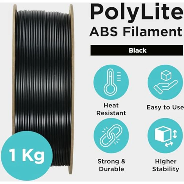 Polymaker PolyLite ABS Filament geruchsarm, 1.75mm, 1000g, schwarz – Bild 4