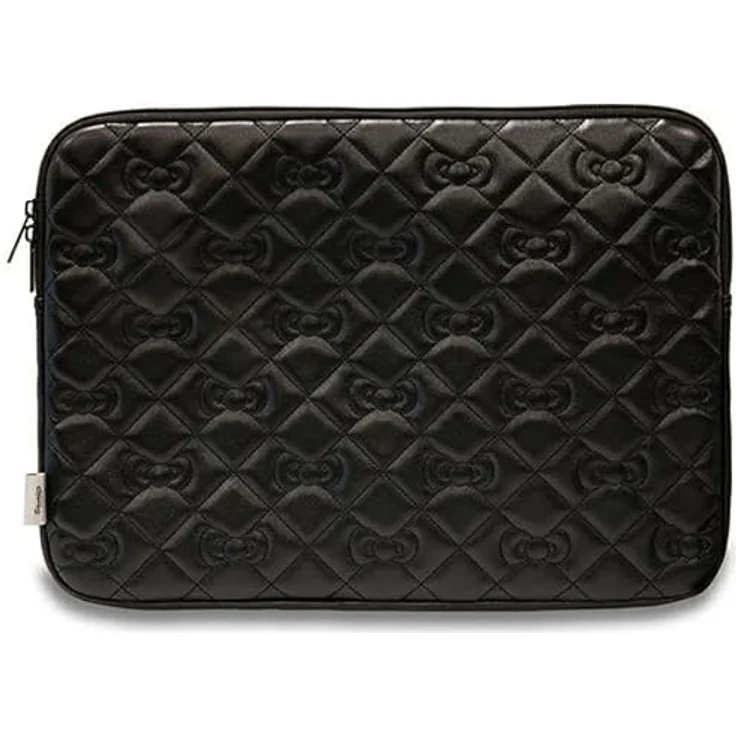 CG Mobile Hello Kitty Sleeve HKCSZPEKHBPK 14" Schwarz Zip PU Quilted Bows Laptop-Tasche aus Öko-Leder – Bild 3