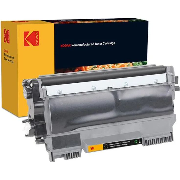 Kodak TN2220, Wiederaufbereiteter Toner für Brother Drucker, schwarze Druckfarbe, bis zu 2600 Seiten