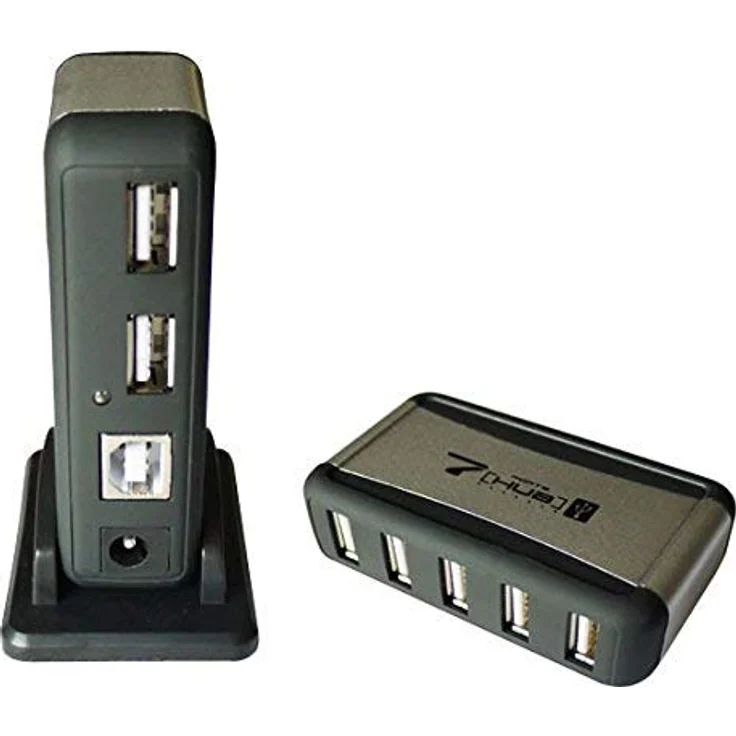 Aukson O19C 7-Port USB 2.0 Hub Adapter mit Netzteil und Standfuß – Hochgeschwindigkeits USB 2.0-Hub (480 MBit/s) für PC und Mac, Plug&Play - Leistungsstarke 5V/3,5A Stromversorgung – Bild 5