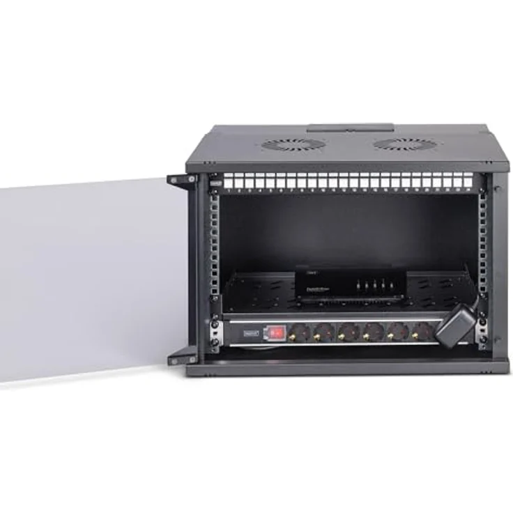 Digitus 19" SOHO PRO Netzwerk-Set, 7HE Wandgehäuse mit Zubehör, Schwarz – Bild 2