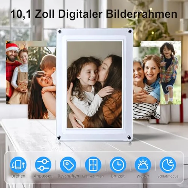 Rollei Smart Frame WiFi 109, 10,1 Zoll Digitaler Bilderrahmen mit 1280x800 IPS Touchscreen, 32GB Speicher, WLAN und flexibler Fotoübertragung – Bild 2