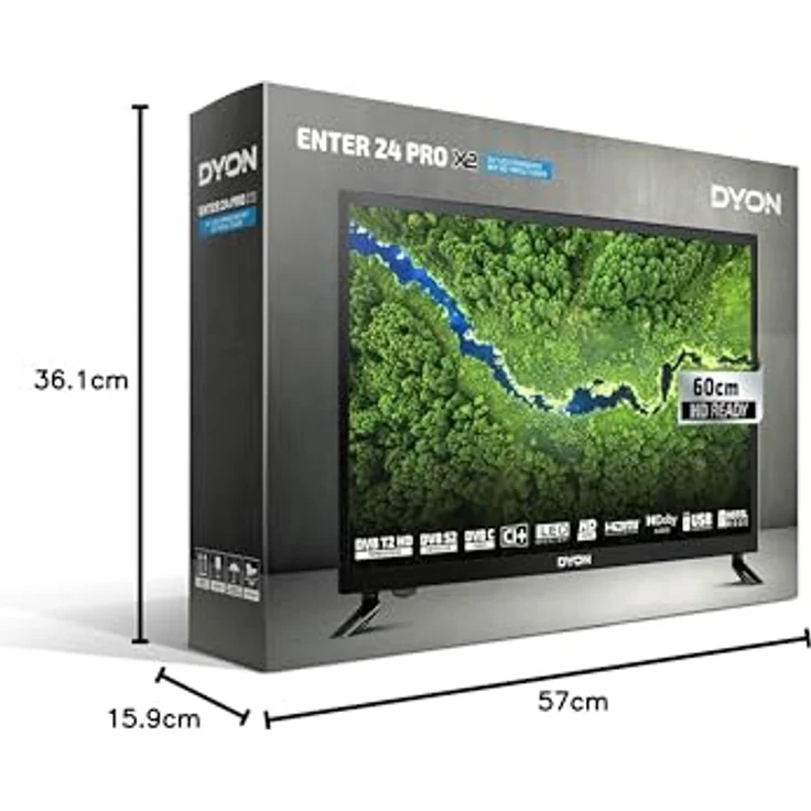 Dyon Enter 24 Pro X2 () LED TV (HD ready, kein HDR, Edge LED) HD-Triple-Tuner (Sat, Antenne, Kabel) Modelljahr 2020 Energieklasse F (DE-Modell) – Bild 3