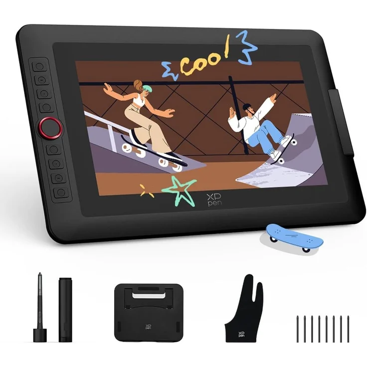 XP-Pen Artist 13.3 Pro Grafiktablett mit 8192 Druckstufen, FHD-Display und 8 anpassbaren Schnellzugriffstasten, schwarz