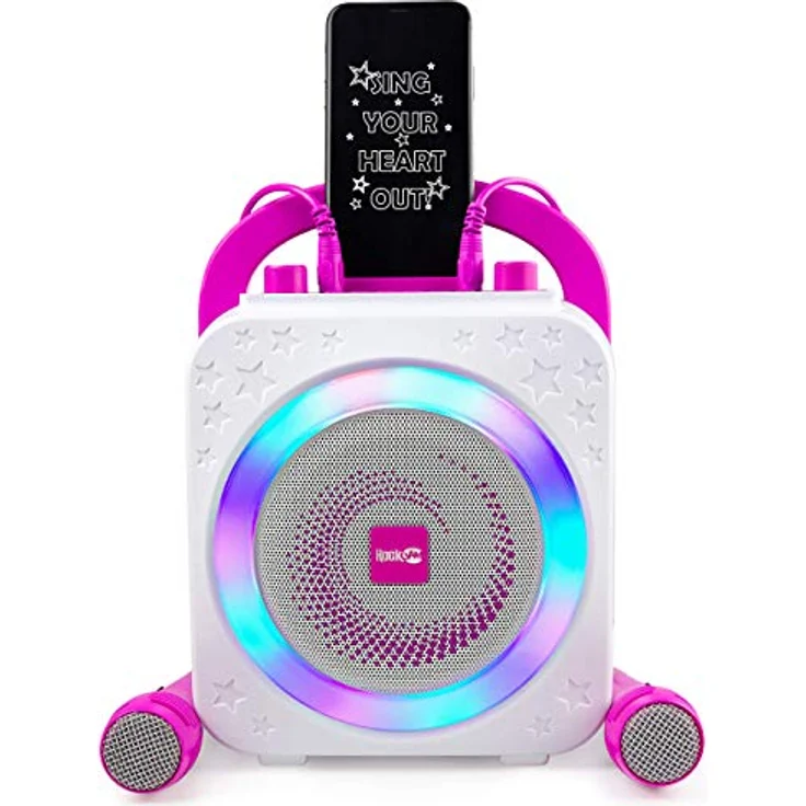 RockJam SP150-PK Bluetooth-Lautsprecher, 10 Watt RMS, mit zwei Mikrofonen und LED-Lichtern – Bild 2