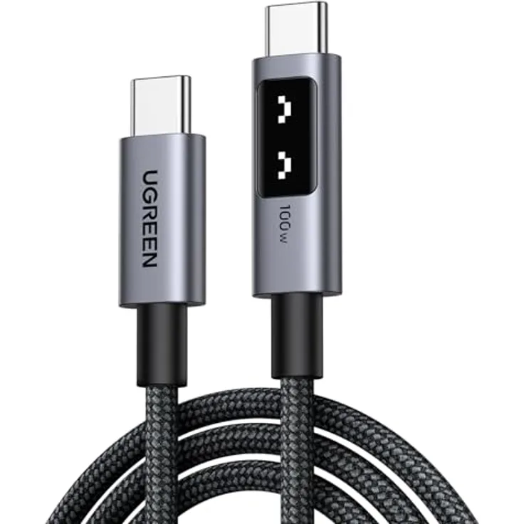 UGREEN UNO USB C auf USB C Kabel 100W (5A/20V) PD 3.0, Schnellladekabel für iPhone 17/Air/16/15, M3 MacBook Pro/Air, iPad Pro/Air 2024, 2M, Nylon Ummantelung