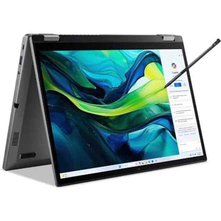 ACER Aspire Spin 14 (ASP14-52MTN-51V5) mit Tastaturbeleuchtung, Convertible, Zoll Display Touchscreen, Intel® Core™ Ultra 5 115U Prozessor, 16 GB RAM, 512 SSD, Keine Grafikkarte, Steel Gray, Windows 11 Home (64 Bit) – Bild 1