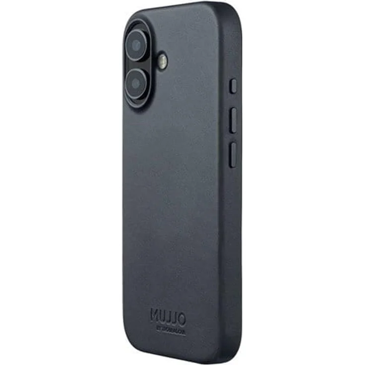 Mujjo Full Leather Case für iPhone 17, Velore-Leder in Basalt, MagSafe-kompatibel, erhöhte Kameraerhöhung, japanisches Mikrofaserfutter