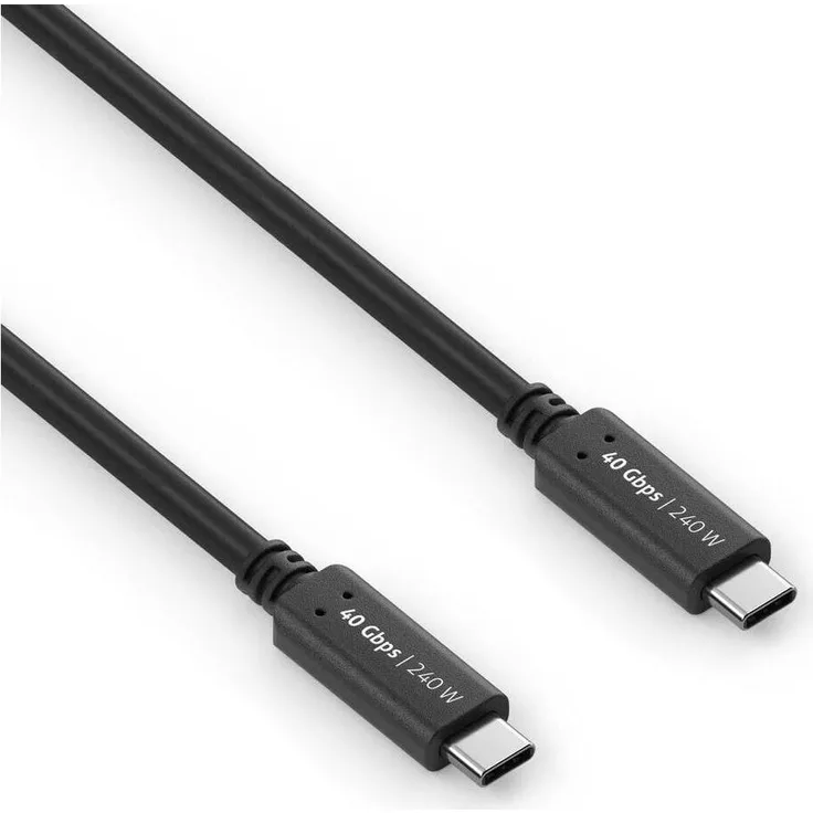 Purelink iSeries, USB4-Kabel 40Gbps, 240W USB-C auf USB-C, 0.50 m, vergoldete Kontakte, DP Alt-Mode, hochreine Kupferleiter