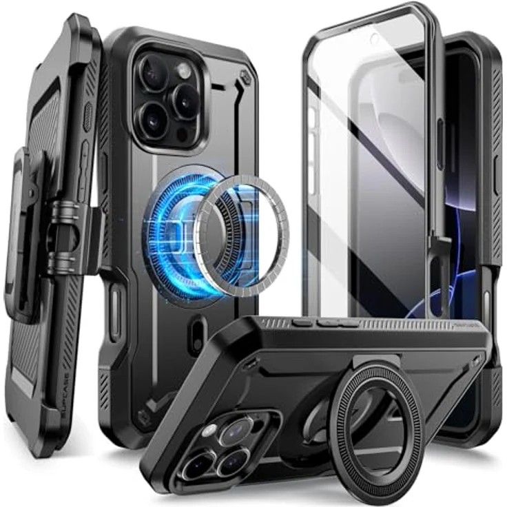 Supcase Unicorn Beetle Pro Mag, Smartphone Hülle für Apple iPhone 16 Pro Max, Schwarz, robust mit MagSafe-Kompatibilität und militärischer Zertifizierung – Bild 1
