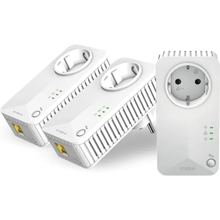 STRONG Powerline 600 Triple Pack | enthält 3 Powerline 600 Adapter | bis zu 600 Mbit/s |HomePlug AV Standard | Reichweite über 300 m | Verbindung über Ethernet-Kabel – Bild 1