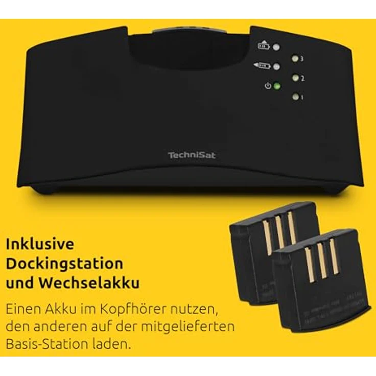 TechniSat STEREOMAN ISI 3 - kabelloser Stereo-Funkkopfhörer für Fernseher und Musikanlagen mit Dockingstation, schwarz – Bild 5