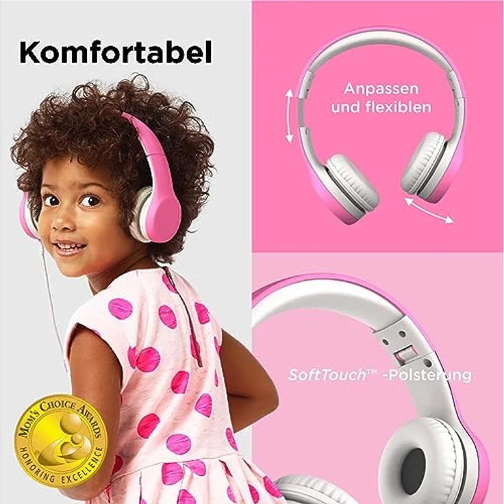 LilGadgets Connect+ Volume Begrenzte Wired Kopfhörer Mit Shareport Für Kinder Rosa – Bild 3