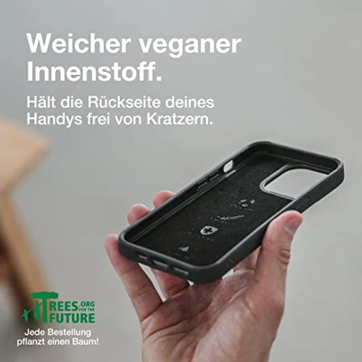 Woodcessories - Magnetische Handyhülle kompatibel mit iPhone 14 Pro Hülle mit Magnet schwarz - Plastikfrei, nachhaltig – Bild 5