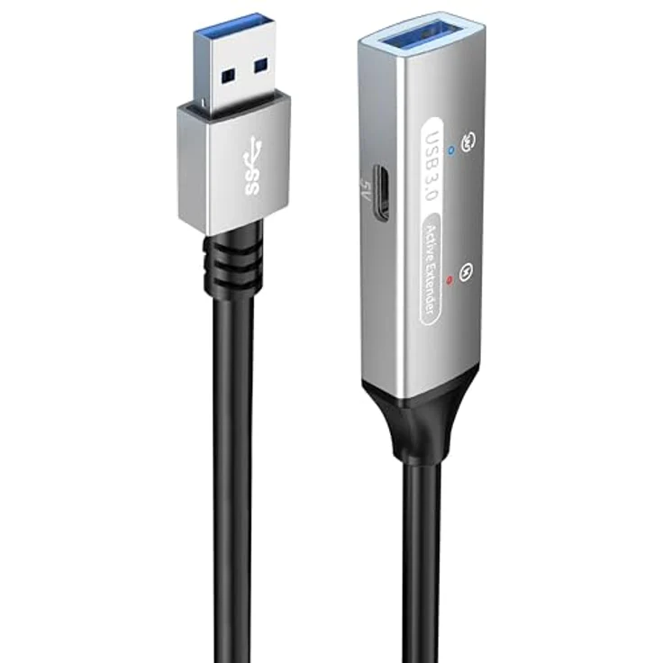 PremiumCord 20m Aktives USB 3.2 Gen1 Verlängerungskabel mit Repeater, doppelt geschirmt, hohe Übertragungsrate bis 5 Gbit/s – Bild 2