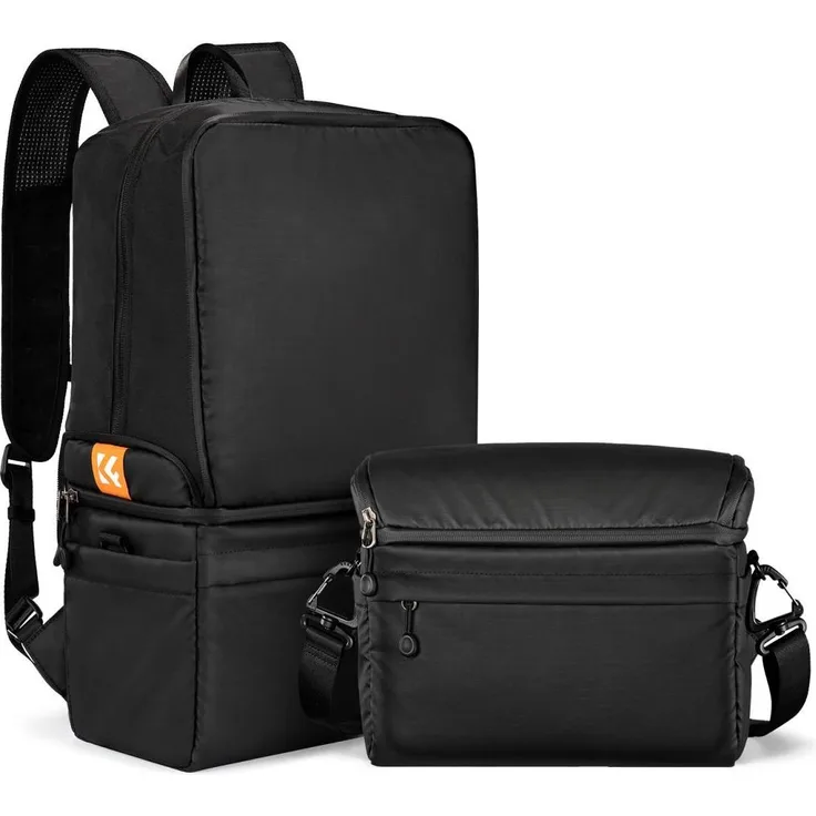 K&F Concept Alpha 2in1 Fotorucksack, 22 l, wasserabweisend und stoßgeschützt, Schwarz