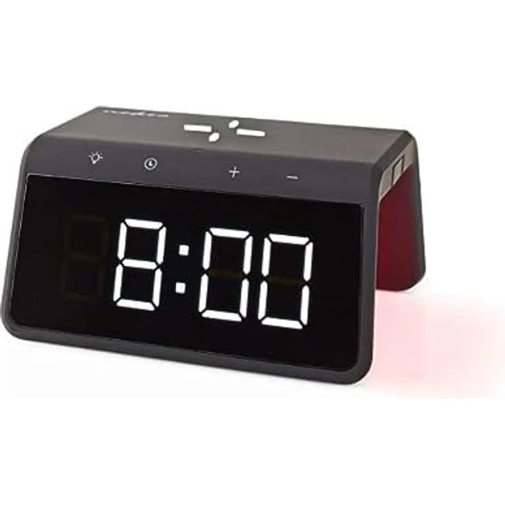 Nedis Wecker Kabelloses Ladegreät | Qi Zertifiziert | 5/7.5/10 / 15 W | USB-A Stecker | Nachtlicht | 2 Alarmzeiten | Snooze-Funktion