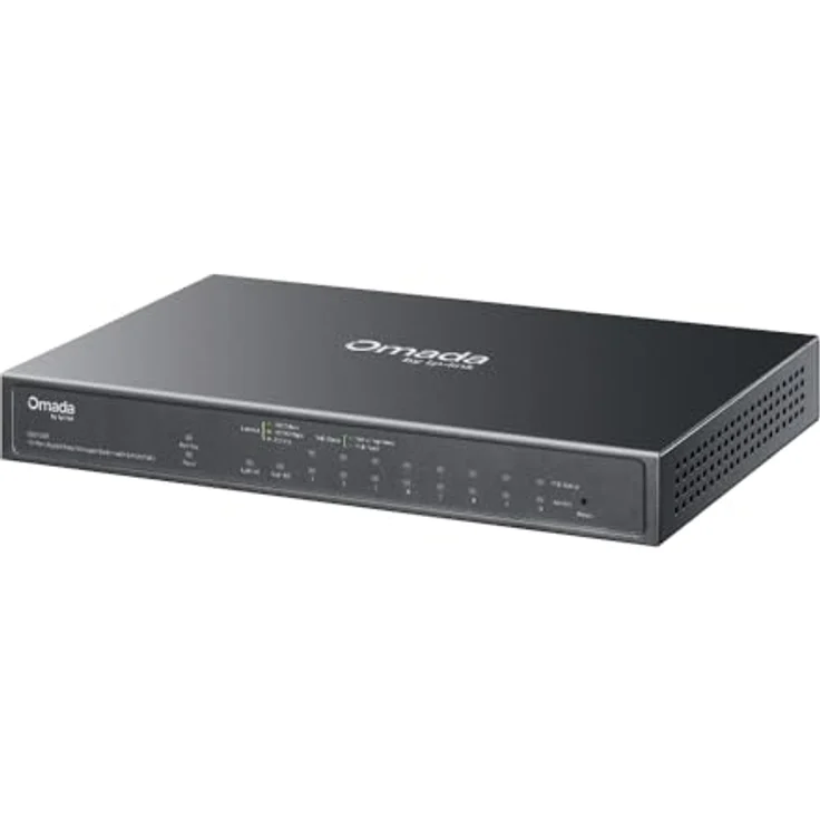TP-Link Omada ES210GP, Netzwerk Switch mit 10 Ports, 8x PoE+ und 63 Watt Leistung, Schwarz – Bild 3