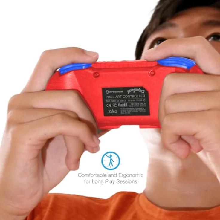 Hyperkin Miraculous Wireless Ladybug Controller, kabelloses Gamepad für iOS, Switch OLED, PC, Mac, Android, ergonomisch, Blau, Rot, Schwarz – Bild 6