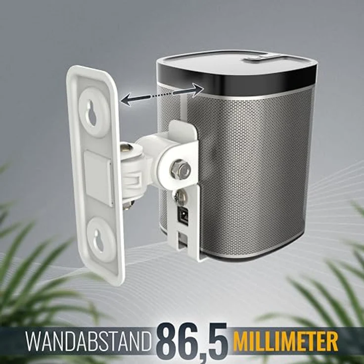 RICOO Lautsprecher Wandhalterung schwenkbar neigbar LH431W für SONOS Play 1 / Wlan Airplay Lautsprecher-Wandhalter / Halterung-Lautsprecherboxen / Multiroom Speaker Full-Motion Mount / Weiß – Bild 4