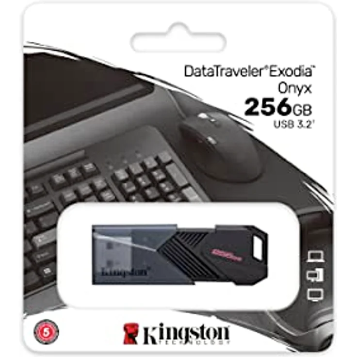 Kingston DataTraveler Exodia Onyx DTXON/256GB Flash Drive 3.2 Gen 1 - mit schlanker, beweglicher Kappe – Bild 5