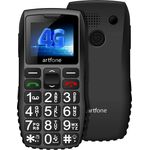 artfone Seniorenhandy C1, 4G Handy mit Notruftaste, große Tasten, robust (Schwarz)