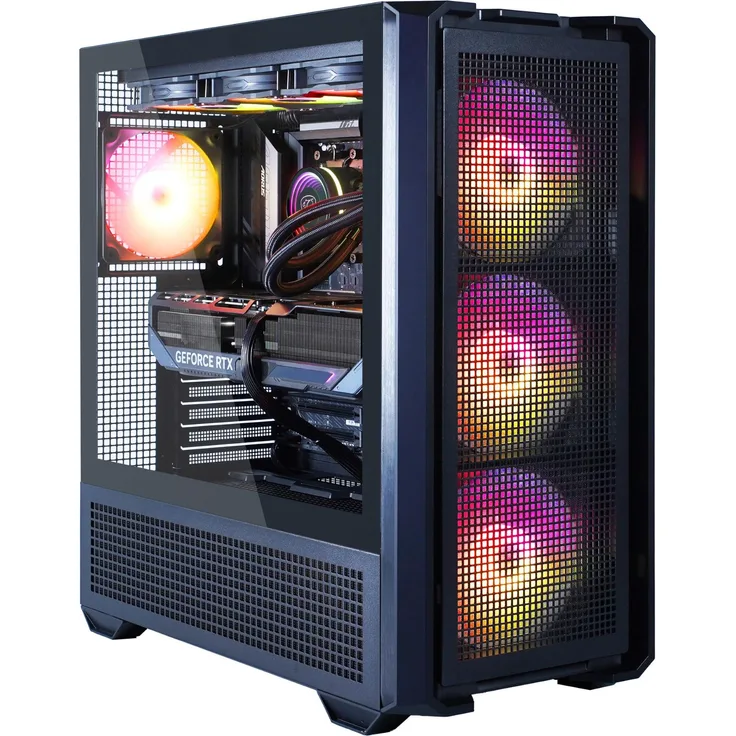Hyrican Cougar MX600 BK 7462, Gaming-PC mit AMD Ryzen 7 9800X3D, 32GB RAM, 1TB SSD, NVIDIA GeForce RTX 5070 Ti, Schwarz, vorinstalliertes Windows 11