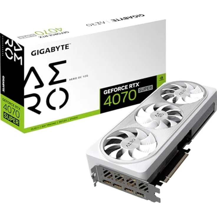 Gigabyte GeForce RTX 4070 SUPER AERO OC Grafikkarte - 2565MHz Core, 12GB GDDR6X 21000MHz 192-Bit Speicher, PCI-E 4.0, 3X DP 1.4, 1x HDMI 2.1a, NVIDIA DLSS 3.5, GV-N407SAERO OC-12GD – Bild 1