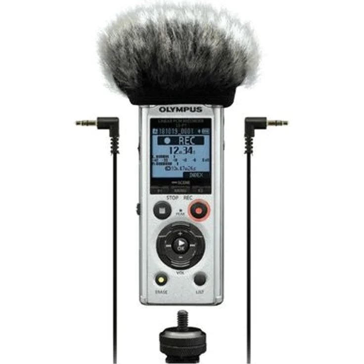 Olympus LS-P1 Videographer Kit, 90° Mikrofon mit Windschutz & Blitzschuhadapter, inkl. 3.5mm Audio Kabel und 8 GB micro SD