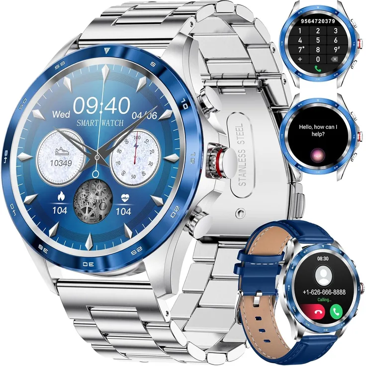 LIGE Smartwatch Herren 1.32'' Bluetooth Anrufe, Fitness Tracker mit 20 Sportmodi, IP68 Wasserdicht, Herzfrequenz- und Schlafmonitor