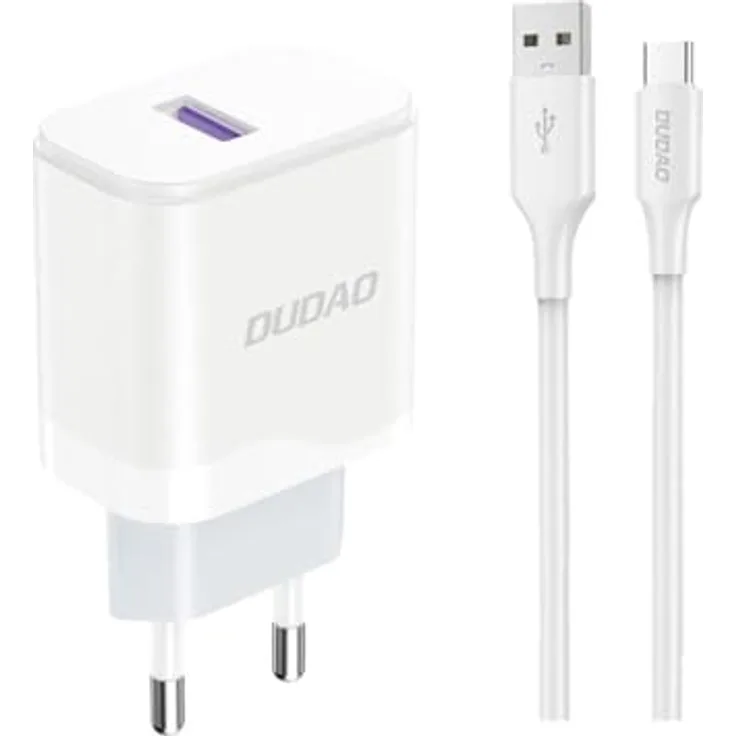 COFI 1453 Dudao A20EU Wandladegerät Weiß - 1m Ladekabel - Ladegerät-Set USB-A zu Micro, I-Phone und Type-C - 18W Type-C