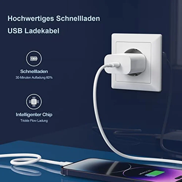20W USB C Adapter, 3er Pack ladegerät für iPhone 14 Plus Pro Max 13 12 11 SE, Pad，PD 3.0 iPhone schnellladegerät, Ladestecker Power Adapter USB stecker Netzteil(Ohne Ladekabel) – Bild 4