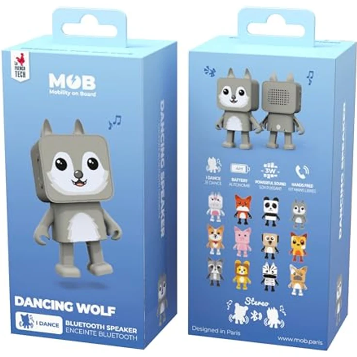 Mobility on Board Dancing Animal speaker - Wolf (4 h, Akkubetrieb), Bluetooth Lautsprecher, Grau – Bild 8