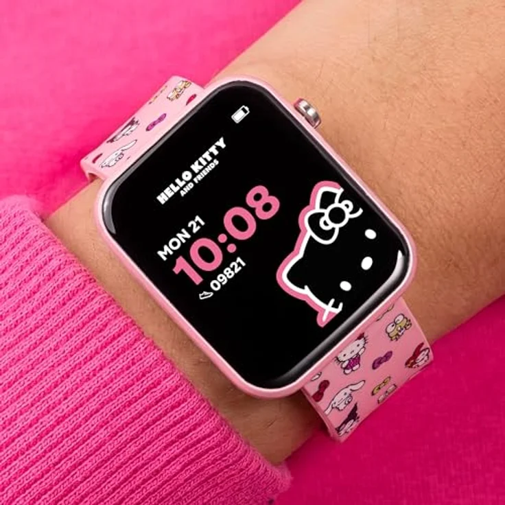 SANRIO Hello Kitty Smartwatch, Rosa Unisize mit vielfältigen Funktionen – Bild 3