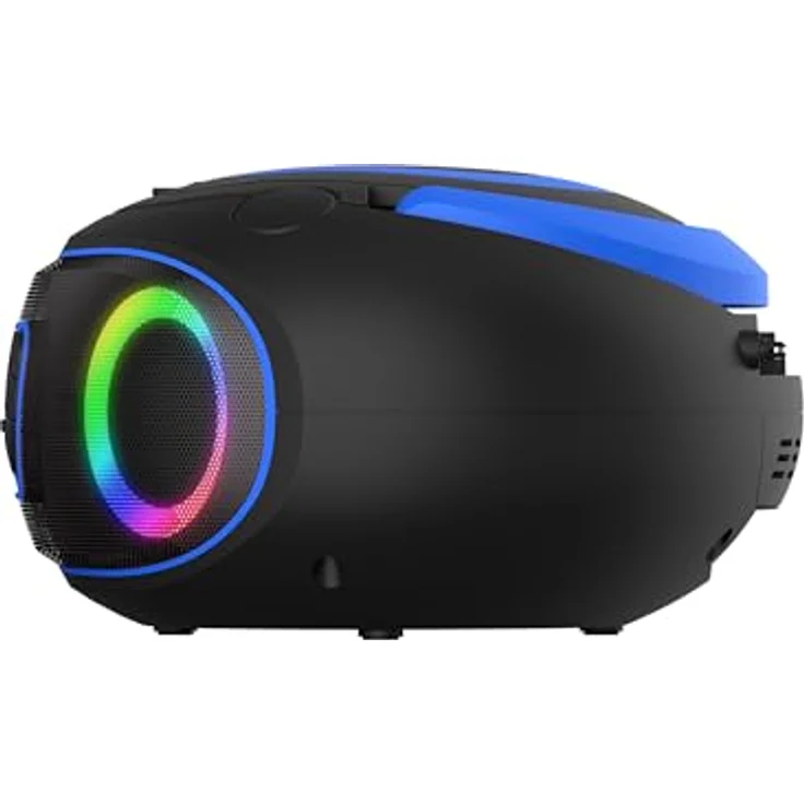 Denver TDB-212 DAB+ Boombox | Retro-Design mit Bluetooth, USB, CD-Player und AUX-Anschluss | Digitalradio DAB+/FM mit LCD-Display und MP3-Wiedergabe | Lichteffekten (Blau) – Bild 4