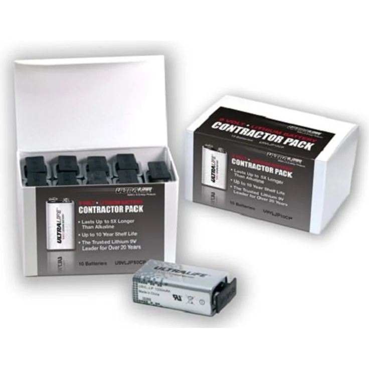 Ultralife Lithium Batterie (9 Volt, E-Block, U9VL, U9VL-J-P, 1200mAh, 10er Sparset) – Bild 3
