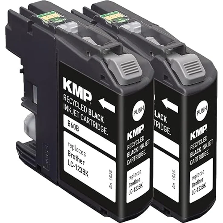 KMP B60D Tintenpatrone ERSETZT Brother LC-123, schwarz, 2er Pack mit 14,1ml für ca. 600 Seiten – Bild 3
