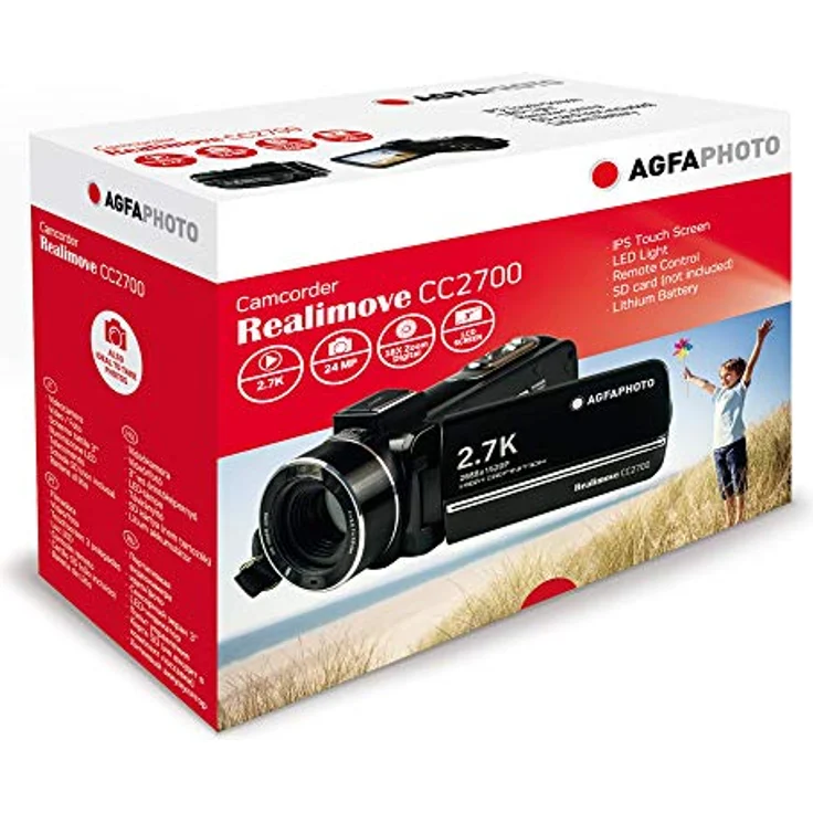 AGFA Photo Realimove CC2700 Camcorder - 2.7K Video, 24MP Foto, 3.0'' IPS Touchscreen, 18X Digitalzoom, LED Licht, Schwarz – Bild 7