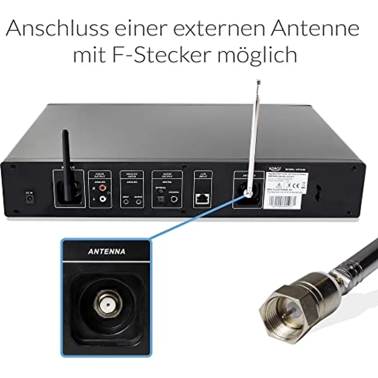 Xoro HFT 440 Digitaler HiFi Tuner mit WLAN- und DAB+-UKW-Antenne – Bild 6