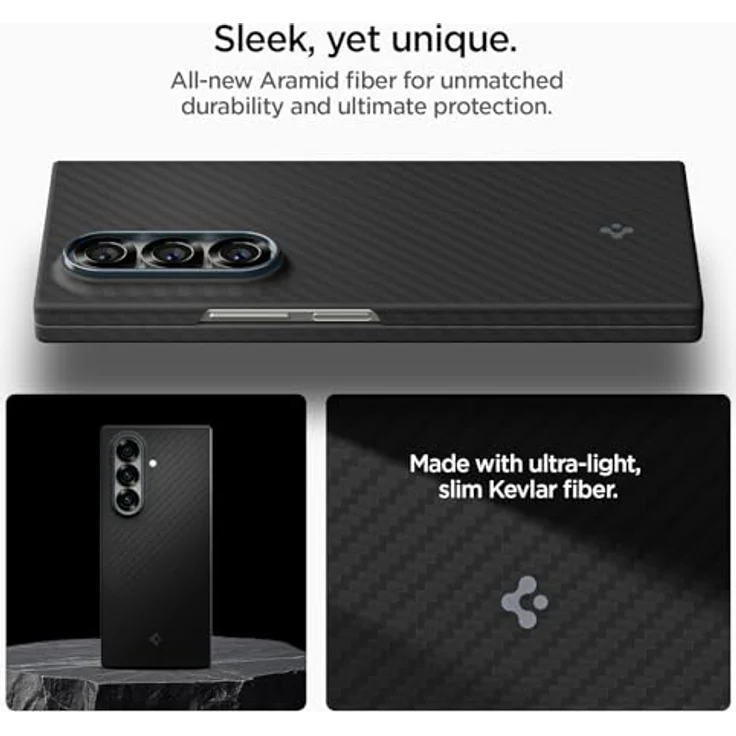 Spigen Air Skin Aramid Hülle für Samsung Galaxy Z Fold 7, ultraleichte Schutzhülle in Schwarz mit maßgeschneidertem Design und geringer Gerätestärke – Bild 3