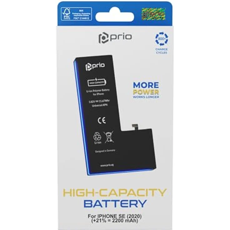 prio Hochleistungsakku für iPhone SE (2020) - 2200 mAh, Kapazitätssteigerung, zuverlässiger Langzeiteinsatz – Bild 7