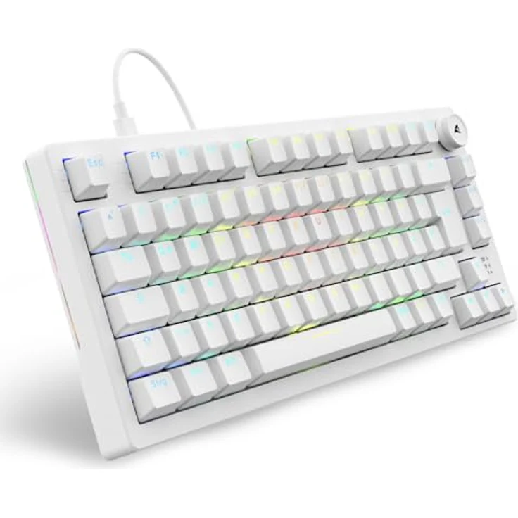 Sharkoon SKILLER SGK25, Gaming-Tastatur mit RGB-Beleuchtung und anpassbaren Huano-Schaltern, 75% Layout – Bild 1