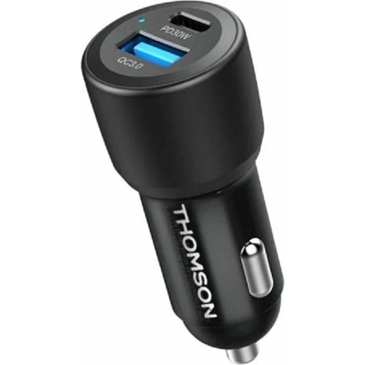 Thomson THO3513767410106, Wandladegerät mit 60 W, USB-C Power Delivery und Quick Charge 3.0, Schwarz