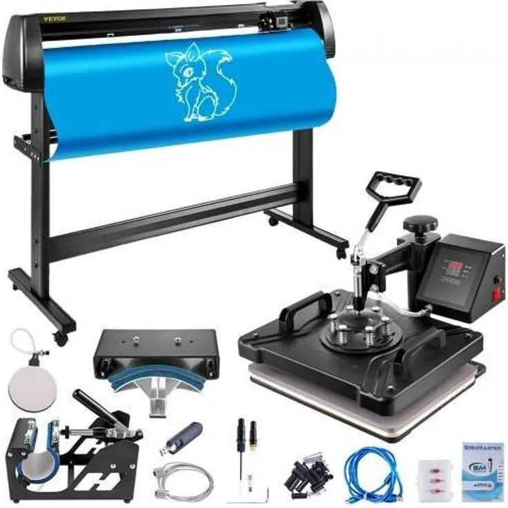 VEVOR 5 In1 Wärme Drücken 12" x 15" Vinyl Cutter Plotter, 53" Grafikdrucker mit einstellbarer Kraft, 1200 W Leistung und hoher Präzision