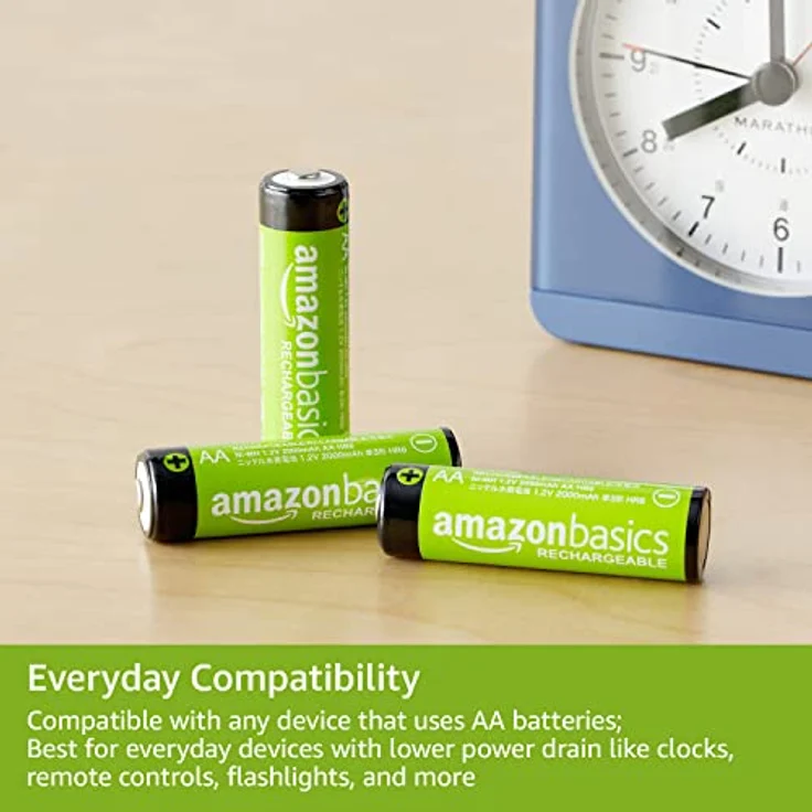 AmazonBasics AA-Batterien, wiederaufladbar, vorgeladen, 8 Stück (Aussehen kann variieren) – Bild 3