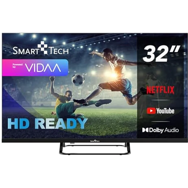 Smart Tech 32HV02V, 32 Zoll (80 cm) LED HD Smart TV mit VIDAA, Dolby Audio, 3xHDMI, 2xUSB, Hotel Mode, Netflix, Disney+, YouTube, Prime Video – Bild 1